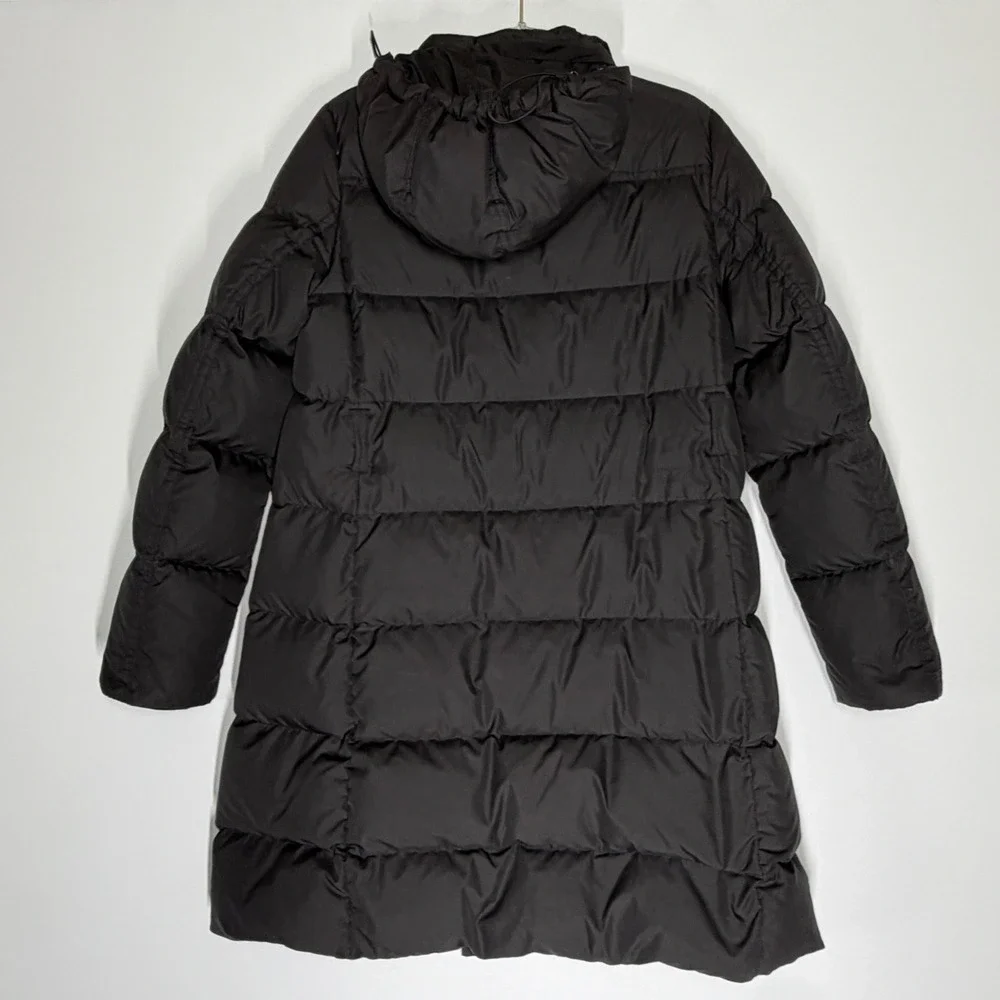 J.Crew Womens Black Puffer Down Long Parka Coat 96696 Medium